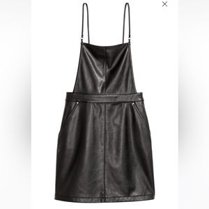 H&M leather overall dress